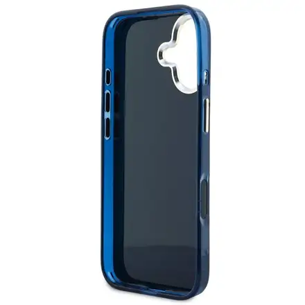 Guess IML 4G Script Metal Logo kryt iPhone 17 modrý