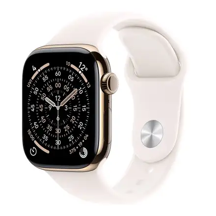 Apple Watch Series 11 GPS + Cellular 46mm Zlatý titán so svetlo ružovým športovým remienkom - M/L
