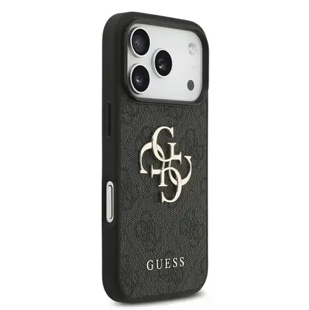 Guess PU 4G Metal Logo kryt iPhone 18 Pro Max šedá