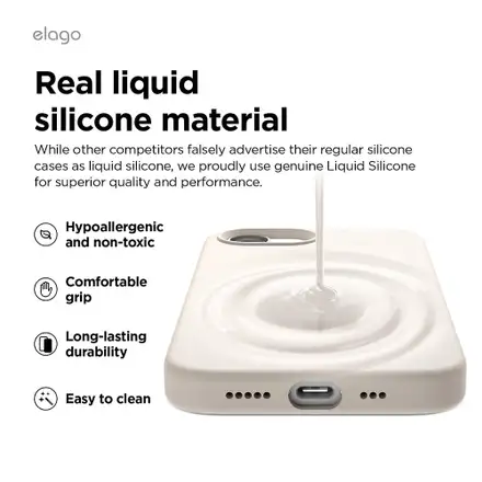 Elago kryt Silicone Case pre iPhone 16e/17e - Stone