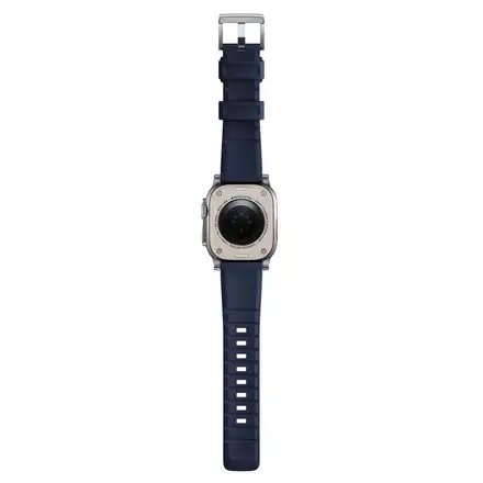 Nomad remienok Rugged Strap pre Apple Watch 44/45/49mm - Atlantic Blue/Silver Hardware
