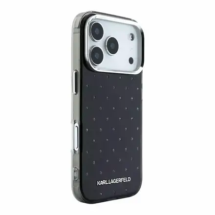 Karl Lagerfeld IML Rhinestones Allover kryt iPhone 18 Pro Max čierna