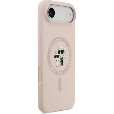 Karl Lagerfeld Liquid Silicone Karl and Choupette MagSafe kryt iPhone Air ružový