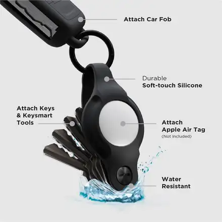 KeySmart Air Flex s púzdrom pre AirTag - čierny silikón
