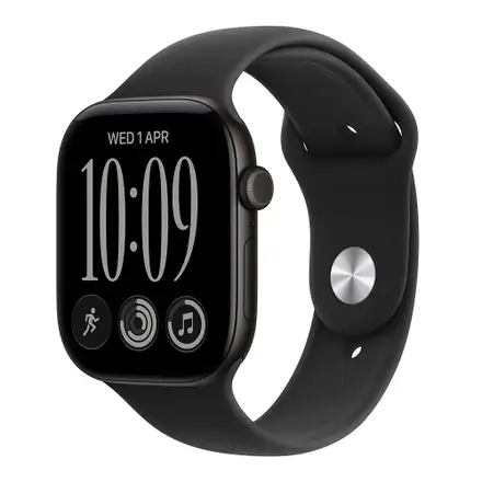 Apple Watch Series 12 GPS 46mm Black Aluminium Case with Black Sport Band - M/L