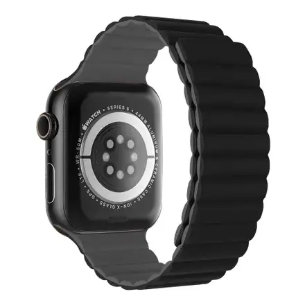Devia remienok Nature Silicone Magnetic Watch Band 44/45/46mm - Black