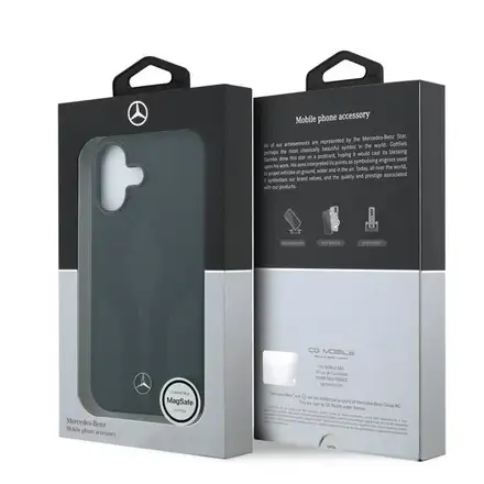 Mercedes Leather The Move MagSafe Zadný Kryt pre iPhone 17 čierny
