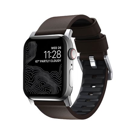 Nomad kožený remienok pre Apple Watch 44-49mm - Active Pro Brown/Silver Hardware