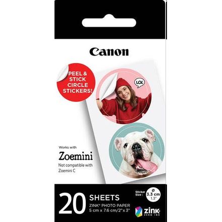 Canon ZP-2030-2C papier pre Zoemini (20ks kruhových nálepiek priemer 3,3cm)