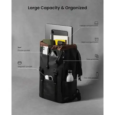 TomToc batoh Vintpack TA1 22L - Dark