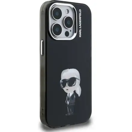 Karl Lagerfeld IML Aquarelle Karl kryt iPhone 15 Pro Max čierny
