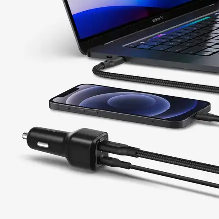 Spigen USB-C Car Charger ArcStation Dual Port 65W - Black
