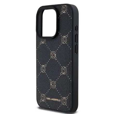 Karl Lagerfeld PU Karl Heads Pattern Magsafe kryt iPhone 15 Pro Max čierny