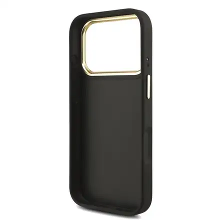 Guess PU Leather 4G Gold Frame MagSafe kryt iPhone 18 Pro čierny
