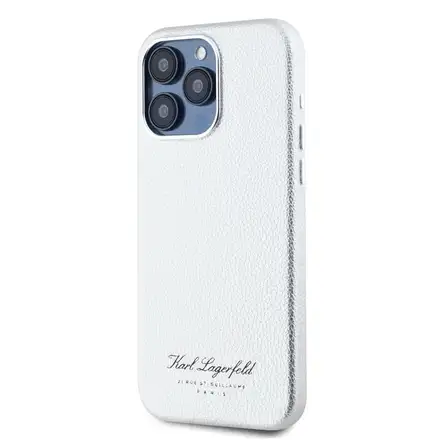 Karl Lagerfeld Grained PU Hotel RSG kryt iPhone 15 Pro Max šedá