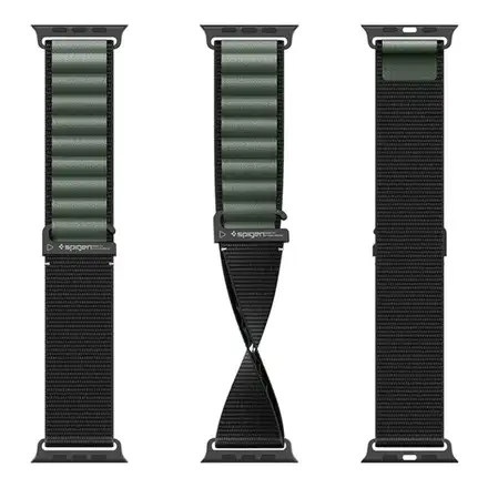 Spigen remienok Fabric Band pre Apple Watch 44-49mm - Black Green