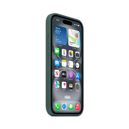 iPhone 16 Silicone Case with MagSafe - Lake Green