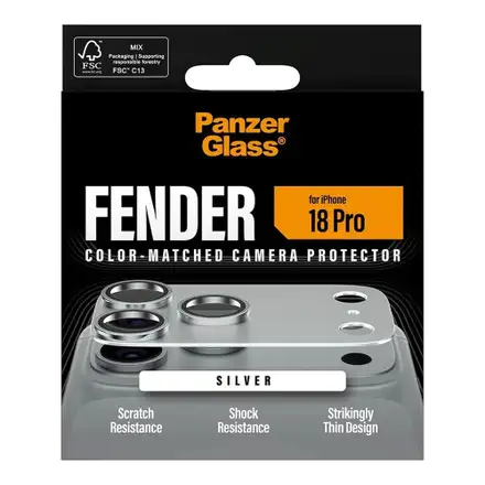 PanzerGlass Fender Camera Protection pre iPhone 18 Pro - Silver