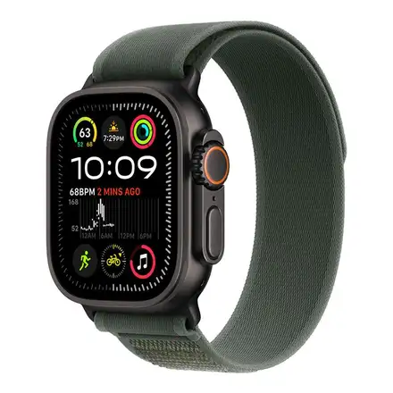 Apple Watch 49mm Green Trail Loop - S/M - Black Titanium Finish *Rozbalený*