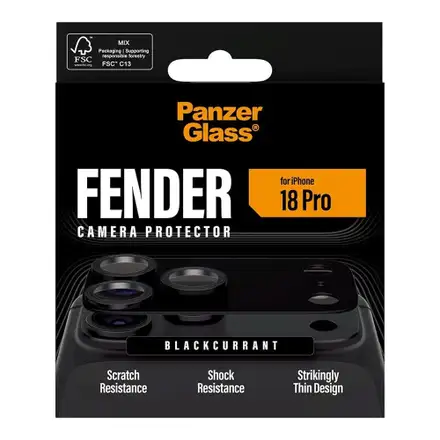 PanzerGlass Fender Camera Protection pre iPhone 18 Pro - Black Currant