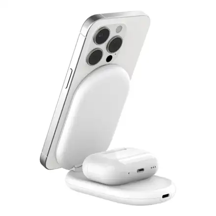 Belkin Boost Charge 2-in-1 Magnetic Foldable Wireless Charger with Qi2 15W + 36W Charger - White