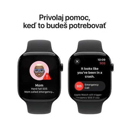 Apple Watch Series 10 GPS 46mm Jet Black Aluminium Case with Black Sport Band - S/M *Rozbalený*