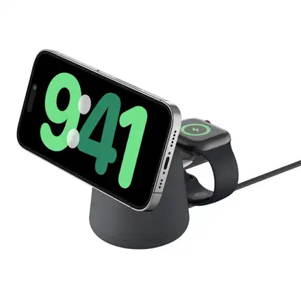 Belkin Boost Charge Pro 2-in-1 Wireless Charging Dock with Magsafe 15W - Charcoal