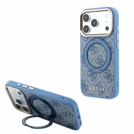 Guess PU 4G Ring Stand MagSafe kryt iPhone 18 Pro Max ružový