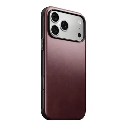 Nomad kryt Modern Leather Case Magsafe Horween pro iPhone 18 Pro Max - Burgundy