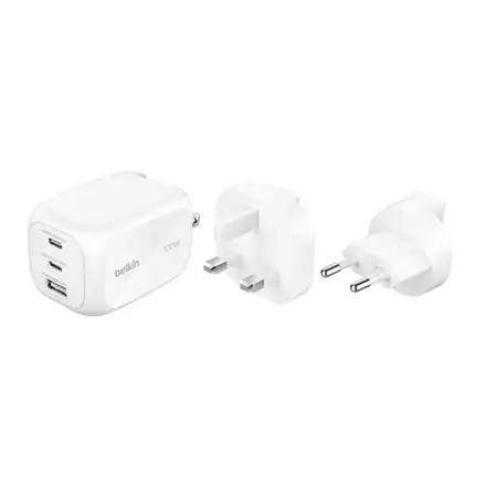 Belkin Boost Charge Pro 3 Port USB-C GaN Wall Charger 100W - White