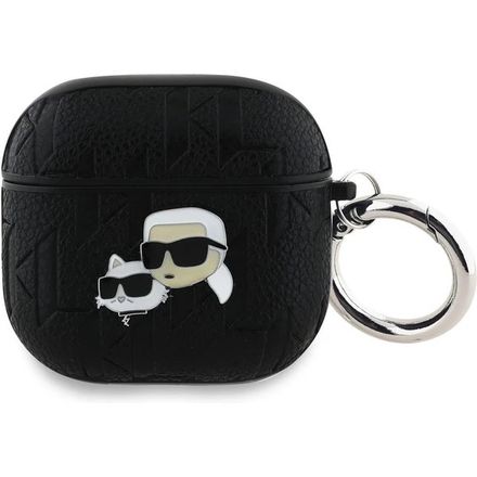 Karl Lagerfeld PU Embossed Karl and Choupette Heads Púzdro pre AirPods 4 čierne