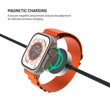 FIXED Power Watch Cable s konektormi  USB-C/USB-C, šedý