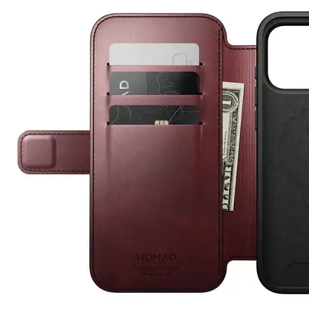 Nomad puzdro Modern Leather Folio Magsafe Horween pre iPhone 17 Pro Max - Burgundy Chromexcel