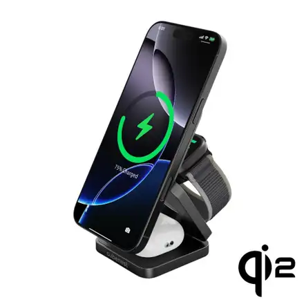 Cubenest Qi2 3v1 Skladacia bezdrôtová nabíjačka SQ312 Pro - čierny titan