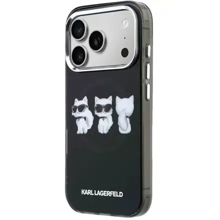 Karl Lagerfeld IML Choupette Trio Watercolor MagSafe kryt iPhone 17 Pro Max čierny