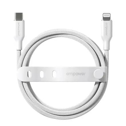 PanzerGlass kábel EMPOWER Racing USB-C/Lightning 1.2m - White