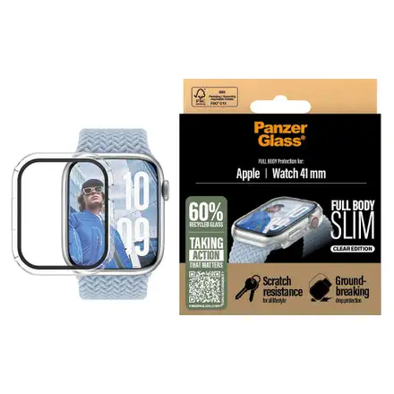 PanzerGlass ochranné sko Snappie Full Body Slim pre Apple Watch 10/11 42mm - Clear