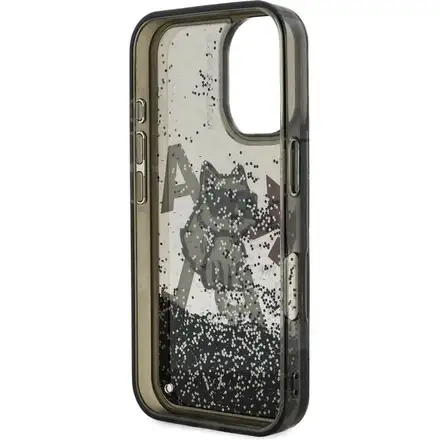 Karl Lagerfeld Liquid Glitter Scattered Choupette kryt iPhone 16 čierny