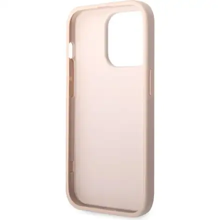 Guess PU 4G Metal Logo kryt iPhone 14 Pro ružový