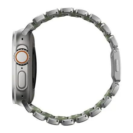 Nomad remienok Stratos pre Apple Watch 44-49mm - Forest Green/Natural Hardware