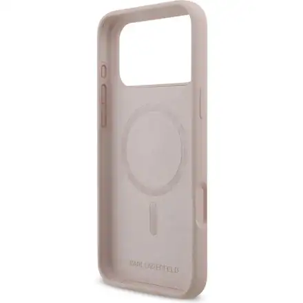 Karl Lagerfeld Liquid Silicone Karl and Choupette MagSafe kryt iPhone 17 Pro Max ružový