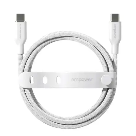 PanzerGlass kábel EMPOWER Racing USB-C to USB-C 1.2m 60W - White