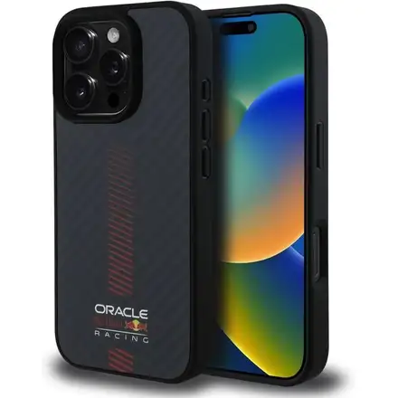Red Bull Carbon Powerbar MagSafe Zadný Kryt pre iPhone 16 Pro Max čierny