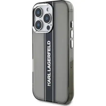 Karl Lagerfeld IML Stripe Logo kryt iPhone 16 Pro Max čierny