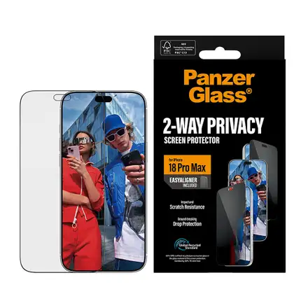 PanzerGlass ochranné sklo UWF 2-Way Privacy pre iPhone 18 Pro Max - Black Frame