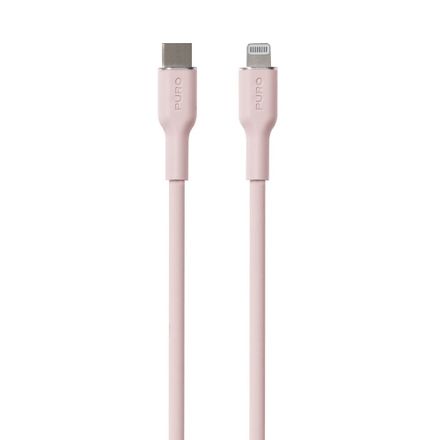 Puro kábel Soft Silicone Cable USB-C to Lightning 1.5m - Pink