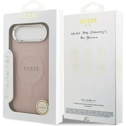 Guess PU Saffiano MagSafe kryt iPhone Air ružový