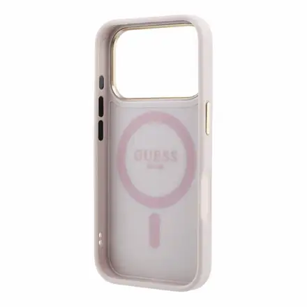Guess PU 4G Ring Stand MagSafe kryt iPhone 18 Pro ružový