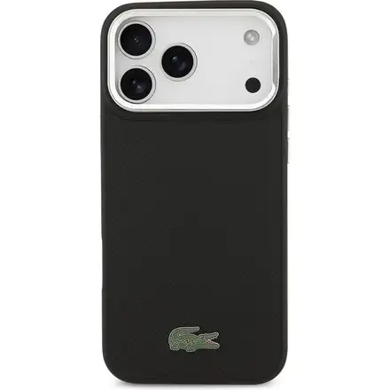 Lacoste Iconic Petit Pique Camera Stand MagSafe kryt iPhone 17 Pro čierny