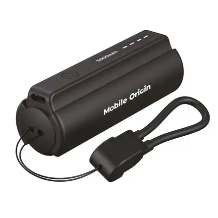 Mobile Origin PowerBank with Flashlight 5000mAh - Black
